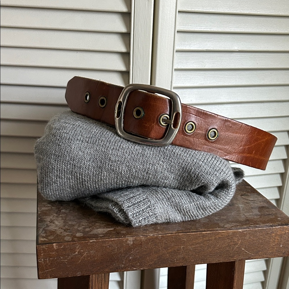 Tan leather belt